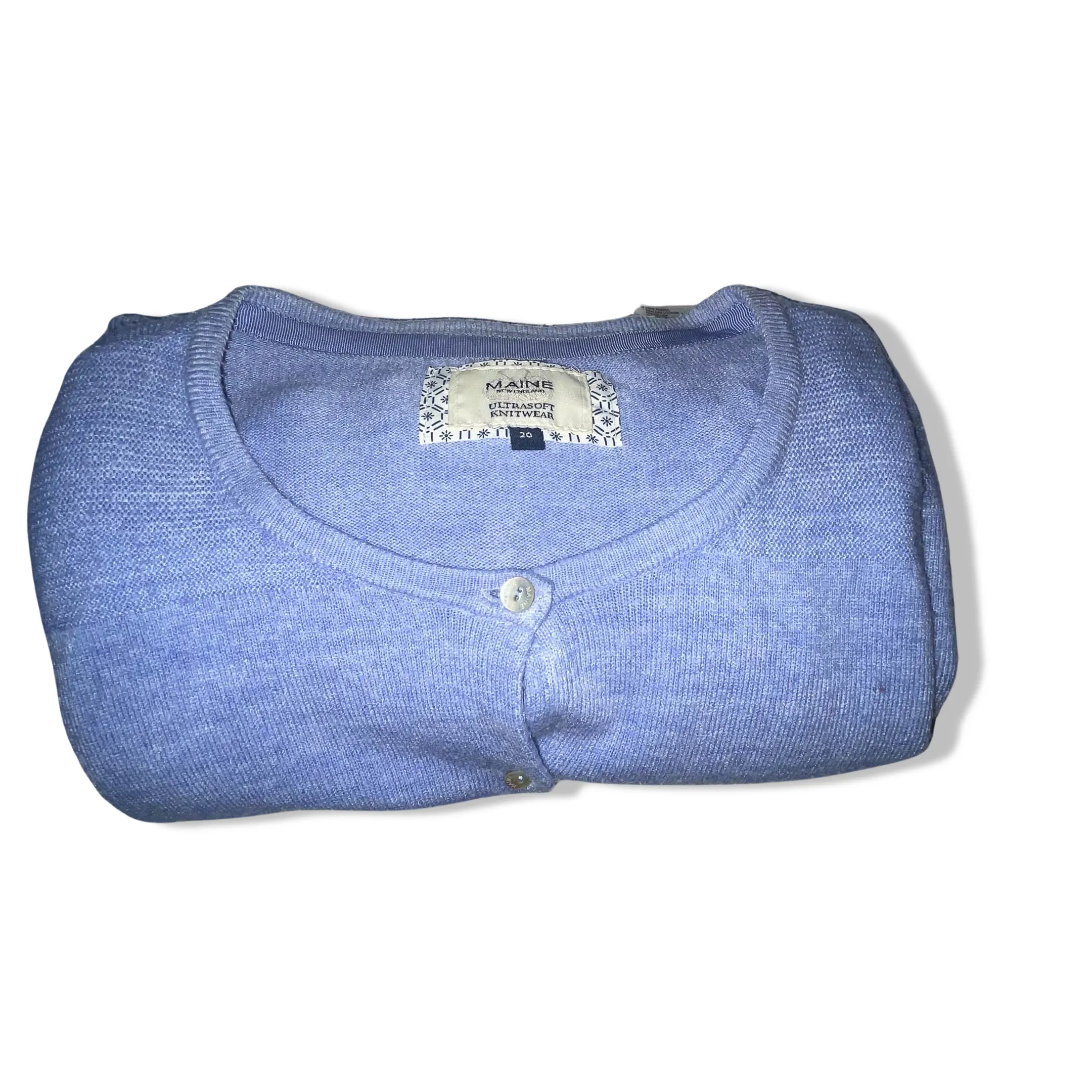 Vintage Maine Ultrasoft knitwear crewneck blue button up cardigan size 20