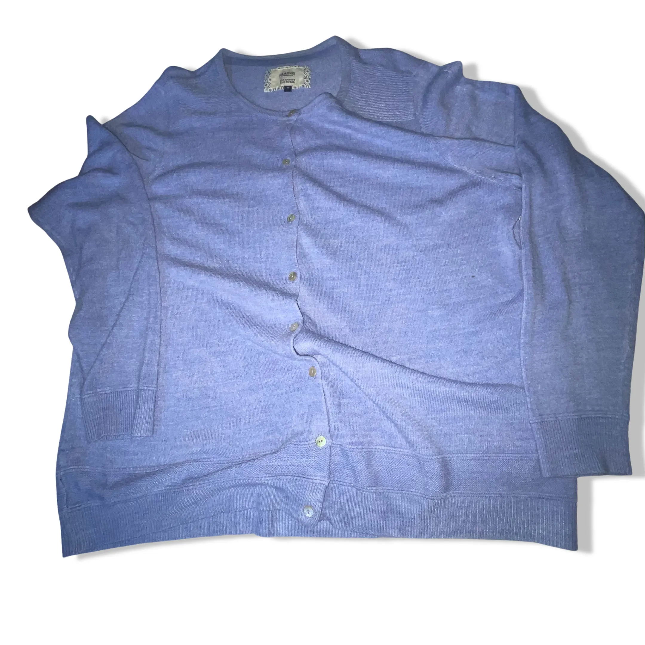 Vintage Maine Ultrasoft knitwear crewneck blue button up cardigan size 20