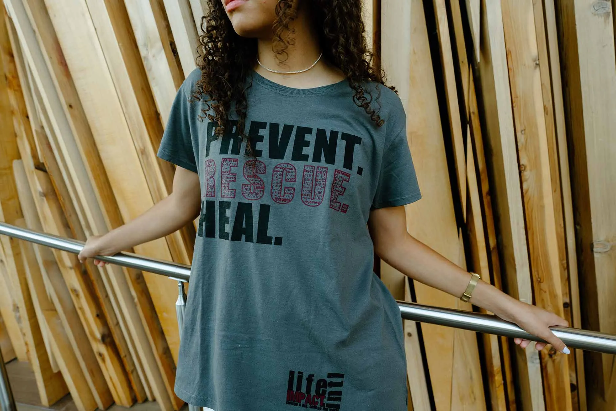 Women's Gray Prevent Rescue Heal (V-Neck or Crew)
