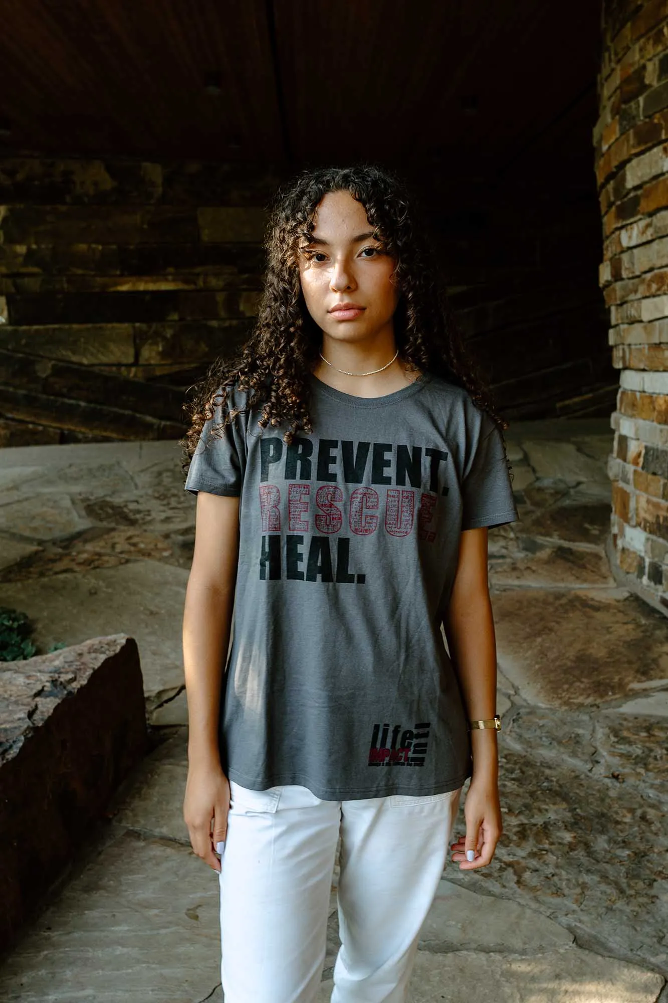 Women's Gray Prevent Rescue Heal (V-Neck or Crew)