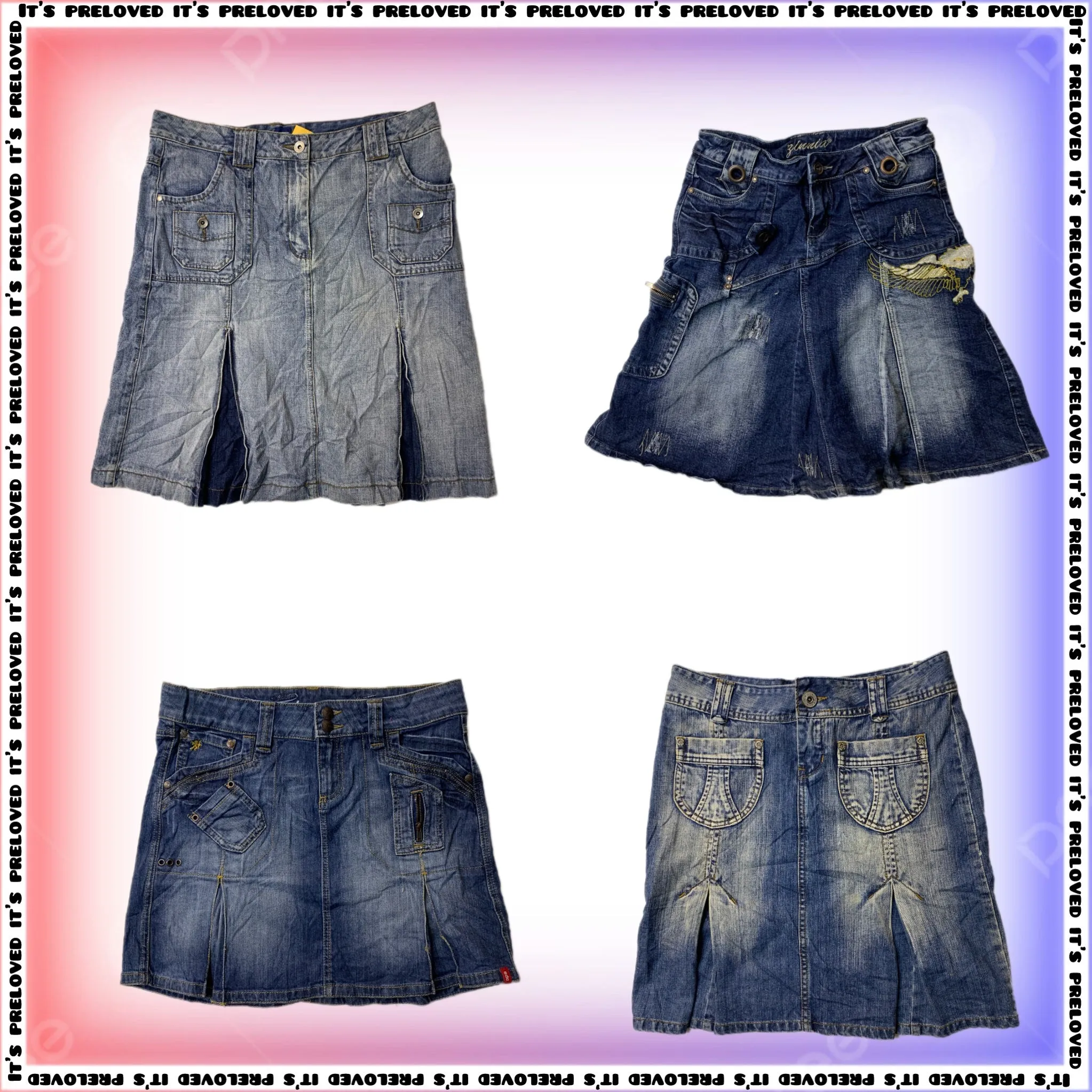 Y2K Grunge Denim Skirts (SS-360)